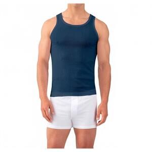 NEW RON DORFF ribbed tank top in deep blue